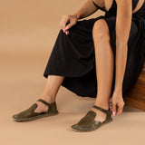 Yeşil Burnu Kapalı Barefoot Sandalet