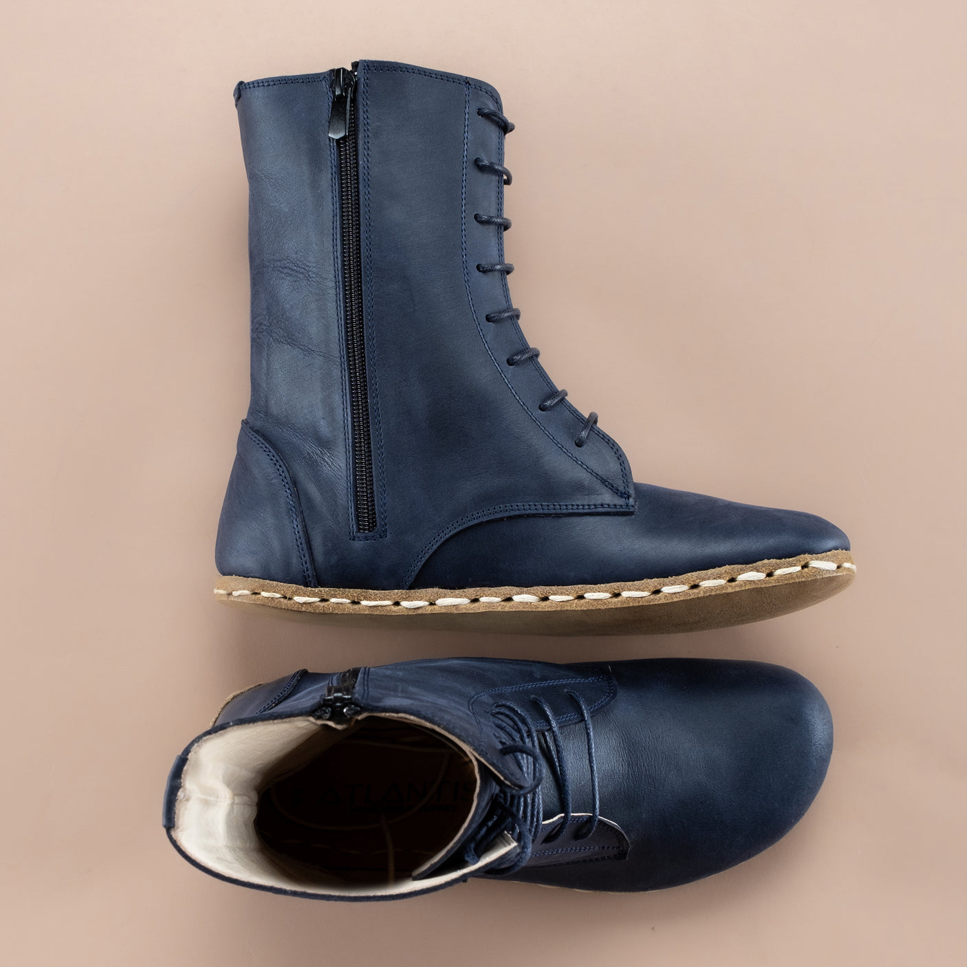Women's Blue Barefoot High Ankle Boots