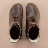 Dunkelbraune Barfuß-Stiefeletten für Herren