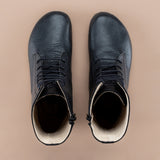 Schwarze Barefoot-Stiefeletten für Damen