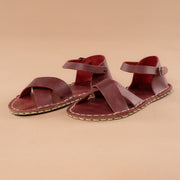 Red Criss-Cross Barefoot Sandals