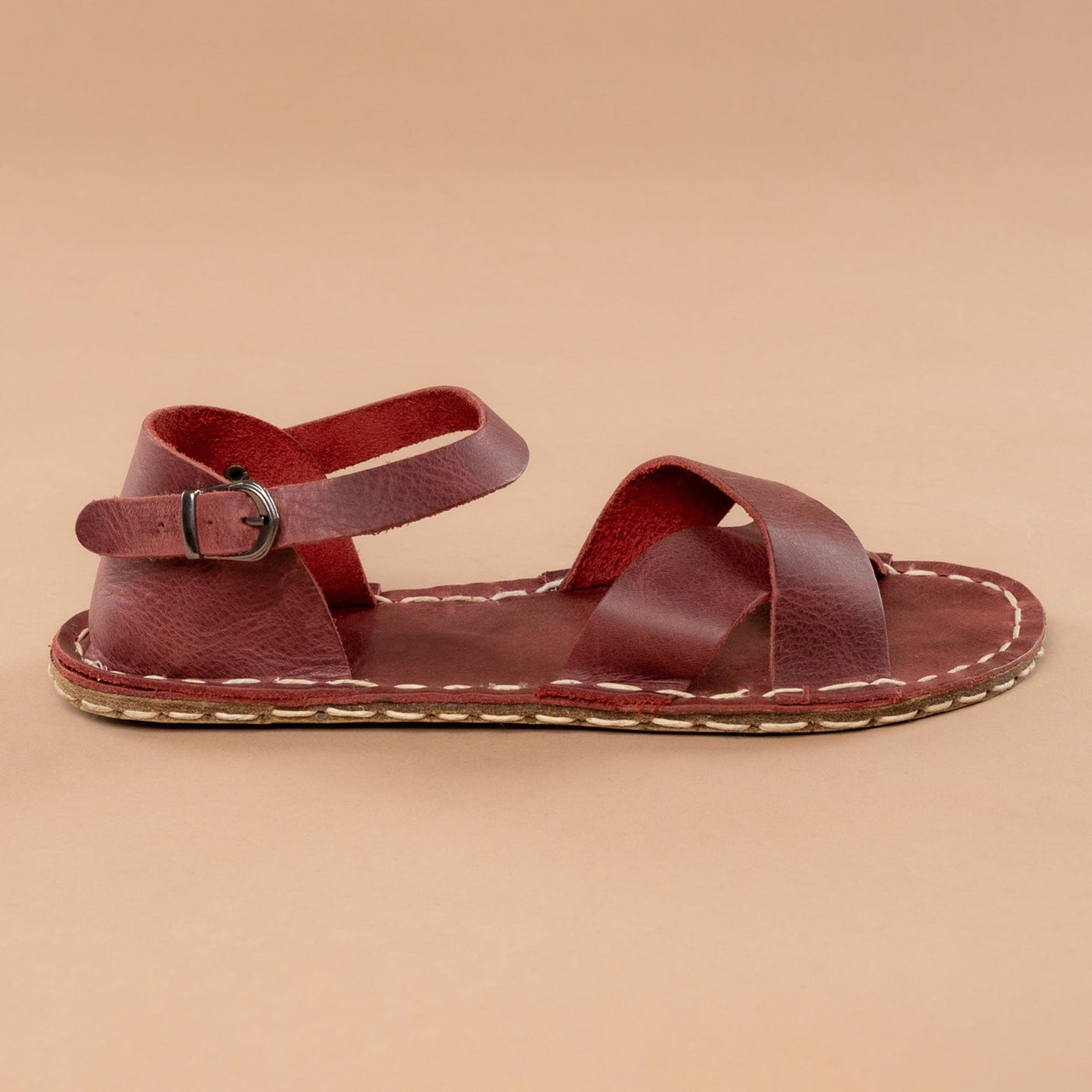Red Criss-Cross Barefoot Sandals