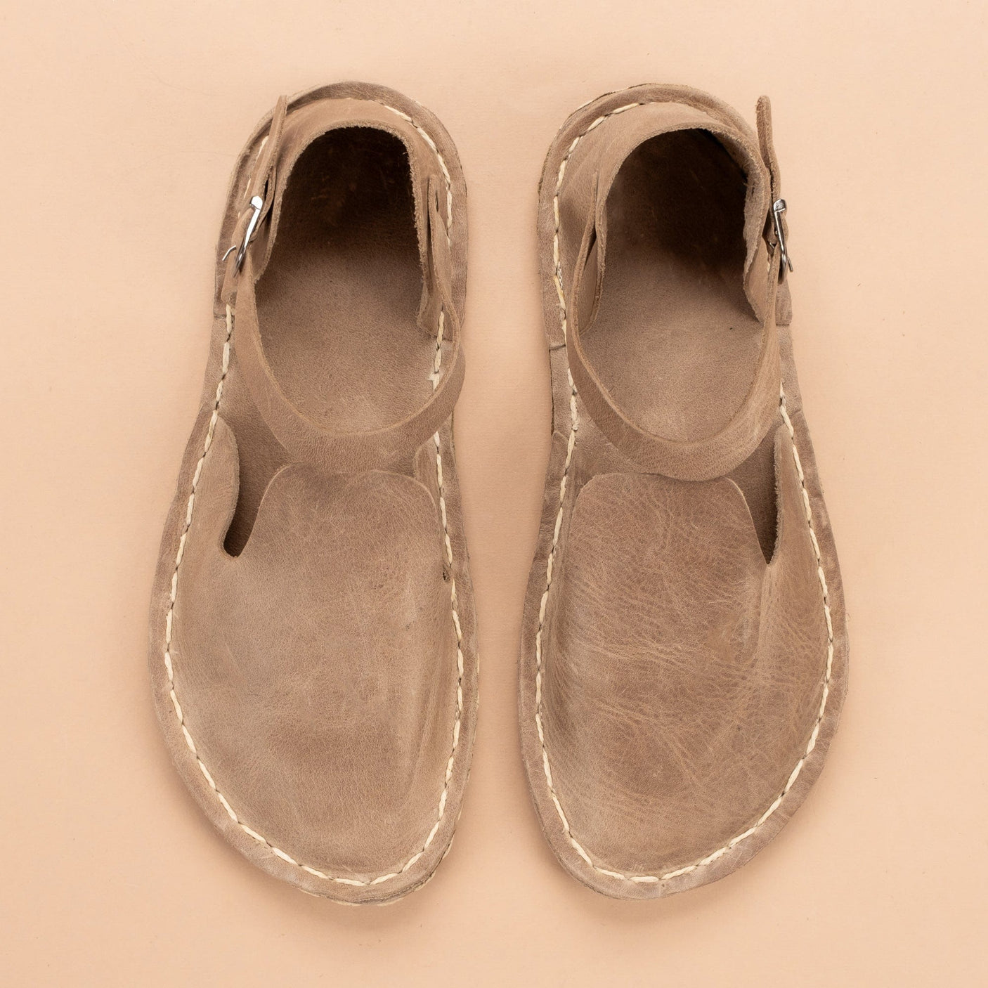 Tan Closed Toe Barefoot Sandals