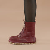Men's Burgundy Barefoot High Ankle Boots