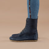 Women's Blue Barefoot High Ankle Boots