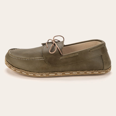 Women's Green Dock Shoes - Atlantis Handmade Shoes - 