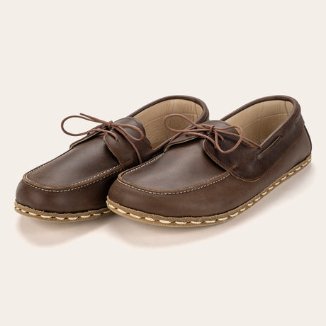 Women's Coffee Brown Dock Shoes - Atlantis Handmade Shoes - 