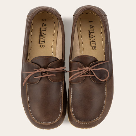 Women's Coffee Brown Dock Shoes - Atlantis Handmade Shoes - 
