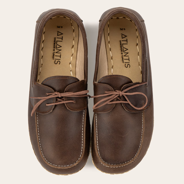 Women's Coffee Brown Dock Shoes - Atlantis Handmade Shoes - 
