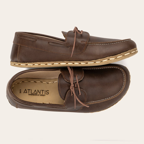 Women's Coffee Brown Dock Shoes - Atlantis Handmade Shoes - 