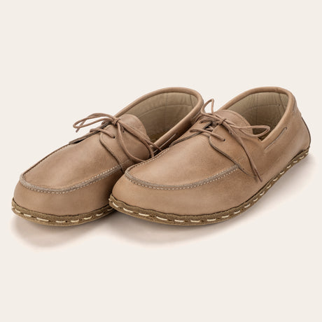 Women's Tan Dock Shoes - Atlantis Handmade Shoes - 