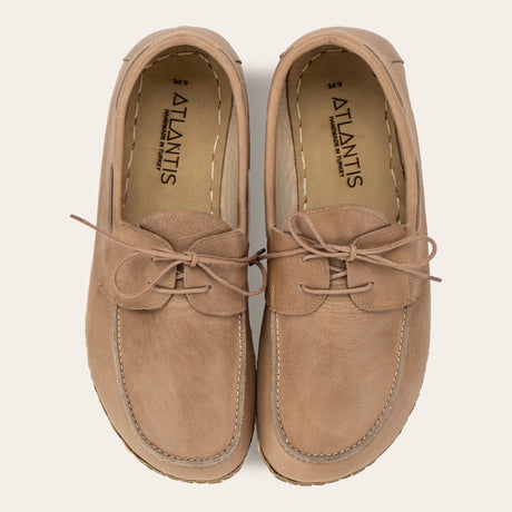 Women's Tan Dock Shoes - Atlantis Handmade Shoes - 