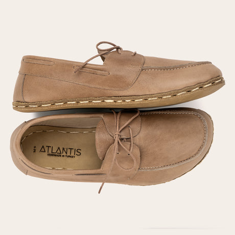 Women's Tan Dock Shoes - Atlantis Handmade Shoes - 