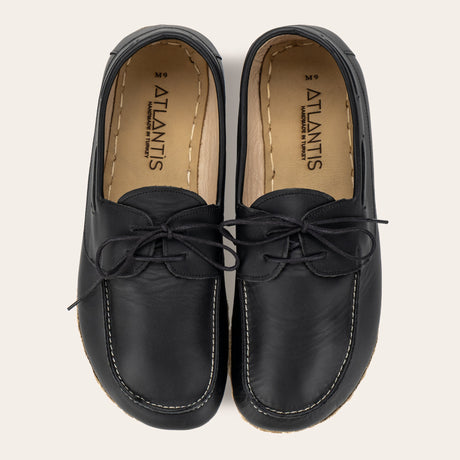 Women's Black Dock Shoes - Atlantis Handmade Shoes - 