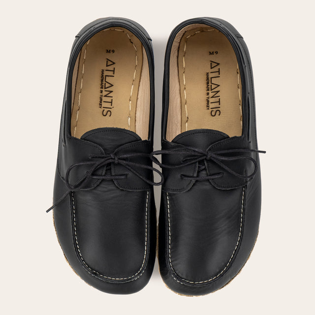 Women's Black Dock Shoes - Atlantis Handmade Shoes - 