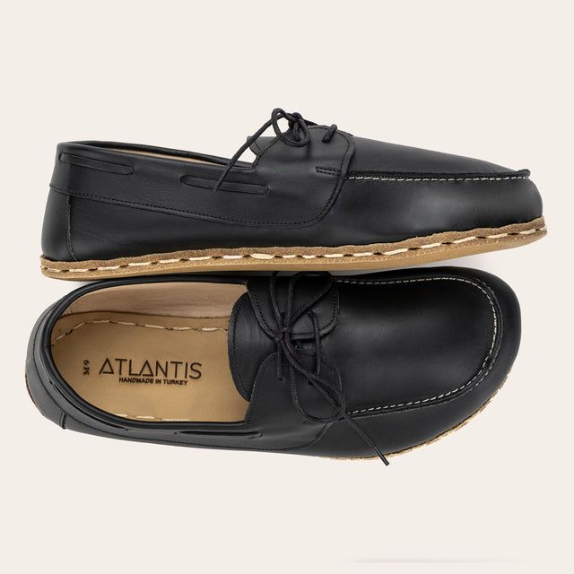 Women's Black Dock Shoes - Atlantis Handmade Shoes -