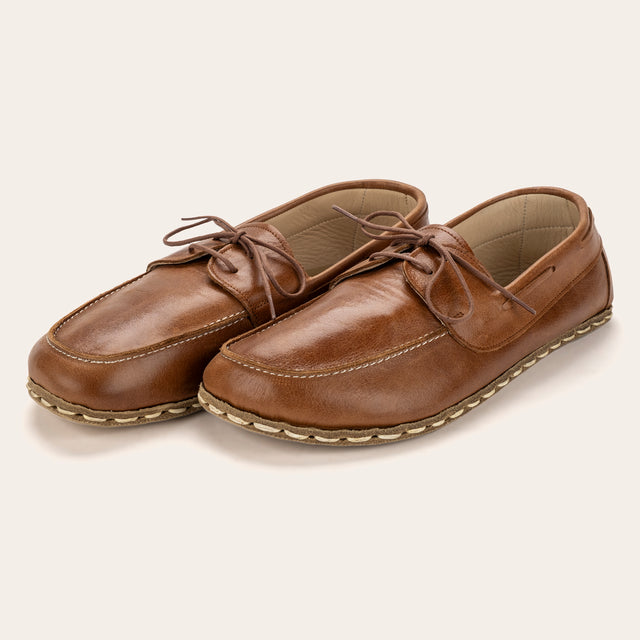Men's Antique Brown Dock Shoes - Atlantis Handmade Shoes -