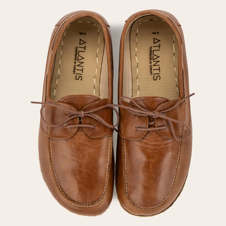 Women's Antique Brown Dock Shoes - Atlantis Handmade Shoes - 