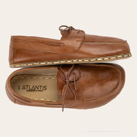 Women's Antique Brown Dock Shoes - Atlantis Handmade Shoes - 