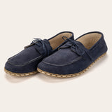 Women's Navy Nubuck Dock Shoes - Atlantis Handmade Shoes -