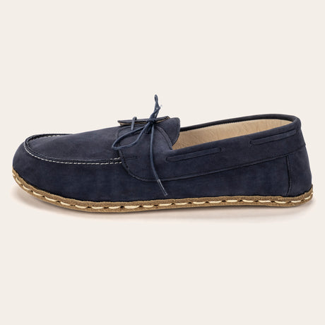 Women's Navy Nubuck Dock Shoes - Atlantis Handmade Shoes - 