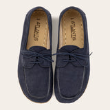 Women's Navy Nubuck Dock Shoes - Atlantis Handmade Shoes -
