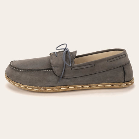 Women's Gray Dock Shoes - Atlantis Handmade Shoes - 
