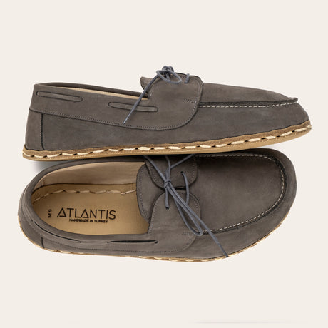 Women's Gray Dock Shoes - Atlantis Handmade Shoes - 