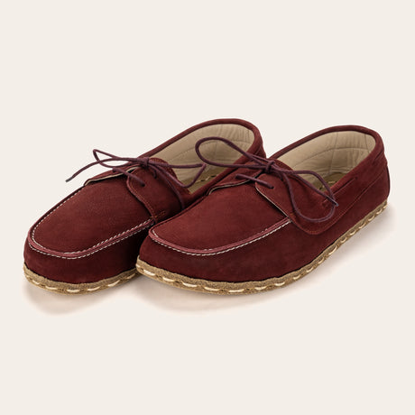 Women's Burgundy Dock Shoes - Atlantis Handmade Shoes - 