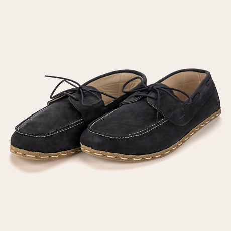 Women's Black Nubuck Dock Shoes - Atlantis Handmade Shoes - 