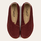 Burgundy Barefoot Cross Ballet Flats - Atlantis Handmade Shoes -