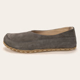 Gray Barefoot Cross Ballet Flats - Atlantis Handmade Shoes -
