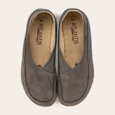 Gray Barefoot Cross Ballet Flats - Atlantis Handmade Shoes - 