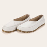 White Barefoot Cross Ballet Flats - Atlantis Handmade Shoes -