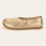 Gold Barefoot Cross Ballet Flats - Atlantis Handmade Shoes -