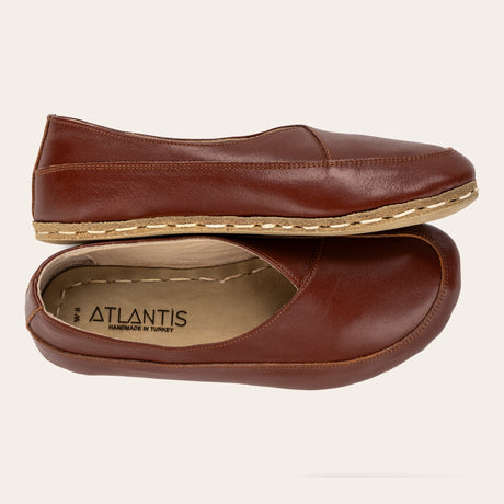 Peru Brown Barefoot Cross Ballet Flats - Atlantis Handmade Shoes - 