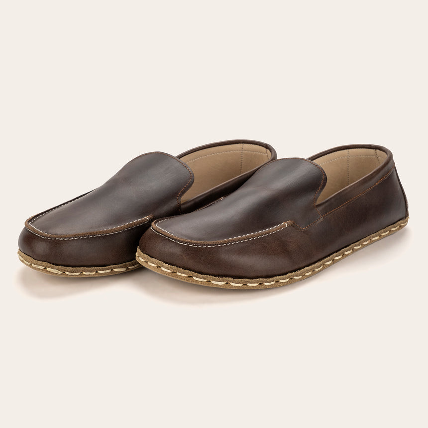 Women's Coffee Brown Moccasins - Atlantis Handmade Shoes - 