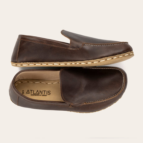 Men's Coffee Brown Moccasins - Atlantis Handmade Shoes - 
