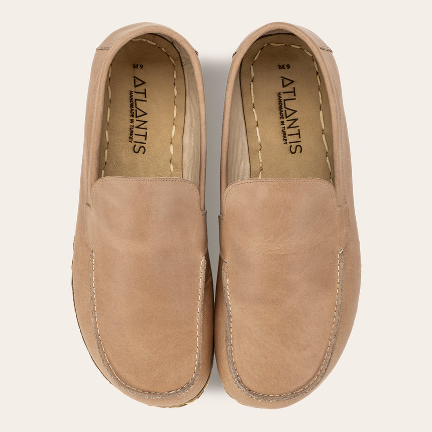 Men's Tan Moccasins - Atlantis Handmade Shoes - 
