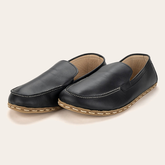 Men's Black Moccasins - Atlantis Handmade Shoes -