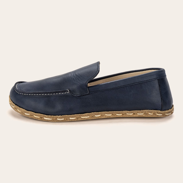 Women's Blue Moccasins - Atlantis Handmade Shoes -