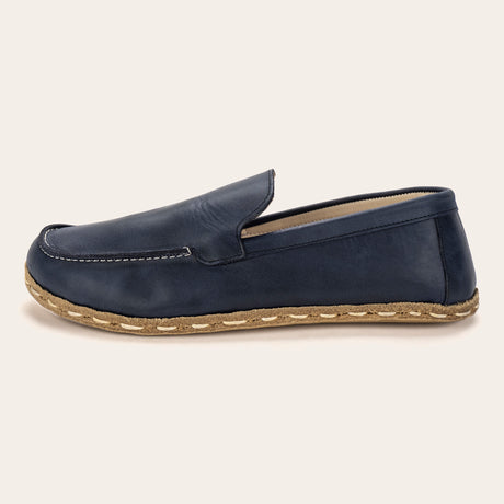 Men's Blue Moccasins - Atlantis Handmade Shoes - 