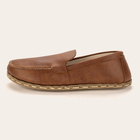Men's Lion Brown Moccasins - Atlantis Handmade Shoes - 