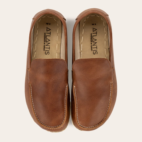 Men's Lion Brown Moccasins - Atlantis Handmade Shoes - 