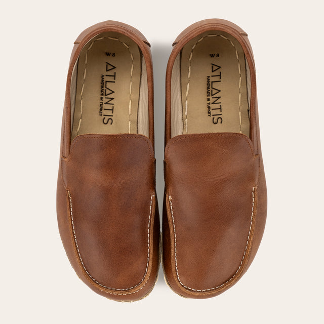 Men's Lion Brown Moccasins - Atlantis Handmade Shoes - 