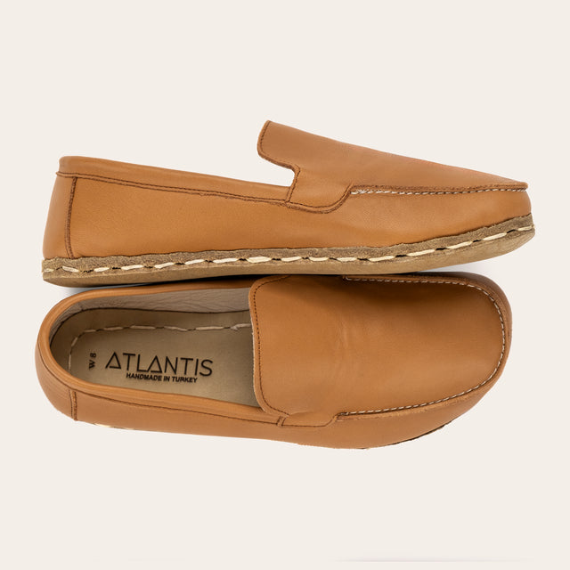 Women's Coconut Brown Moccasins - Atlantis Handmade Shoes -