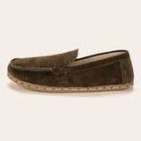 Women's Khaki Green Suede Moccasins - Atlantis Handmade Shoes -