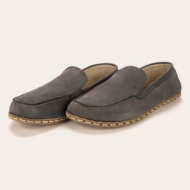 Women's Gray Moccasins - Atlantis Handmade Shoes -