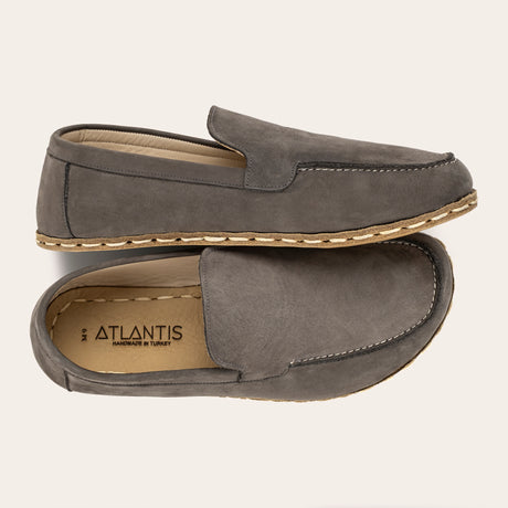Men's Gray Moccasins - Atlantis Handmade Shoes - 