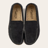 Women's Black Nubuck Moccasins - Atlantis Handmade Shoes -